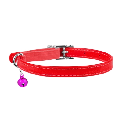 Ошейник для котят Collar 32483 WAUDOG Glamour с резинкой, ширина 9 мм длина 22-30 см, красный