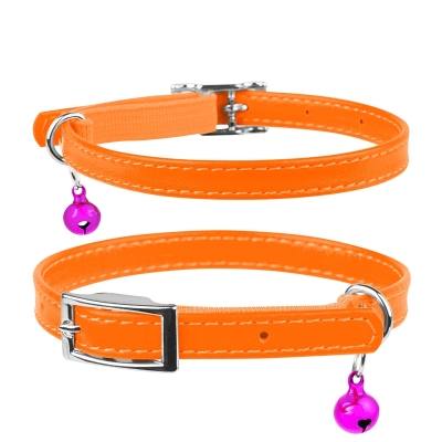 Ошейник для котят Collar 32484 WAUDOG Glamour с резинкой, ширина 9 мм длина 22-30 см, оранжевый