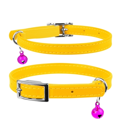 Ошейник для котят Collar 32488 WAUDOG Glamour с резинкой, ширина 9 мм длина 22-30 см, желтый