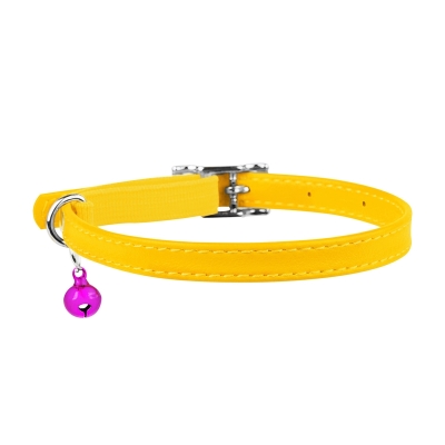 Ошейник для котят Collar 32488 WAUDOG Glamour с резинкой, ширина 9 мм длина 22-30 см, желтый
