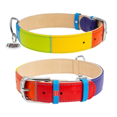 Ошейник для собак Collar WAUDOG Glamour Радуга ширина 20 мм, длина 30-39 см