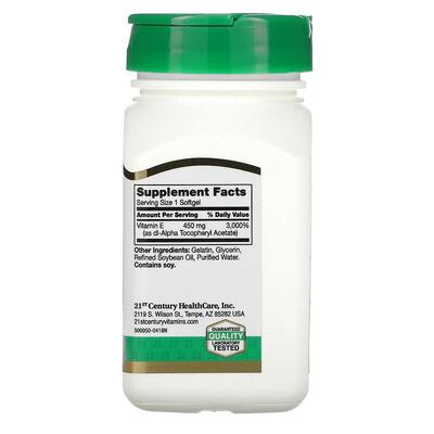Витамин Е-1000 21st Century Vitamin E-1000, 55 капсул