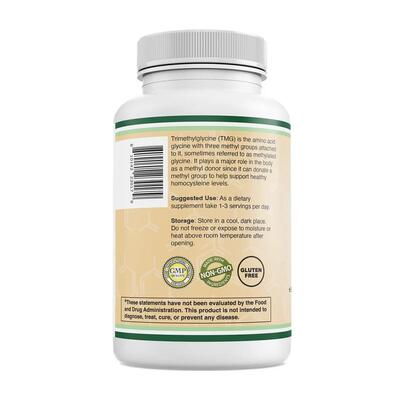 Триметилгліцин Double Wood TMG Trimethylglycine 1000 мг, 180 капсул