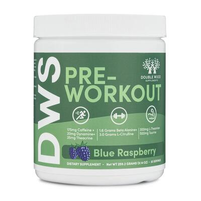 Предтренировочный комплекс Double Wood Pre-Workout Blue Raspberry, 30 порций 260 г