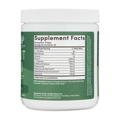 Передтренувальний комплекс Double Wood Pre-Workout Blue Raspberry, 30 порцій 260 г