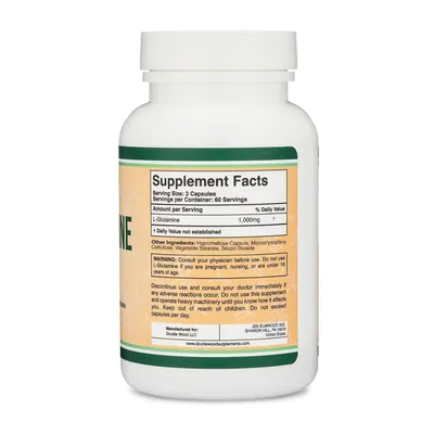 L-глутамін Double Wood L-Glutamine 1000 мг, 120 капсул