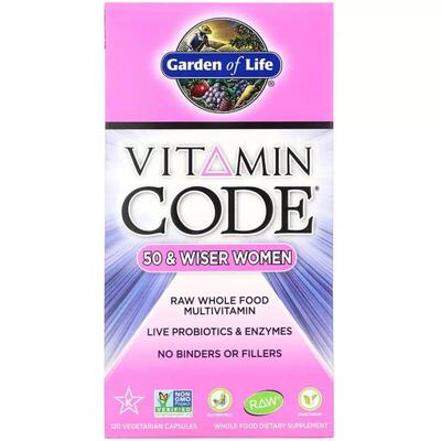 Мультивитамины для женщин 50+ Garden of Life Vitamin Code, 120 вегетарианских капсул