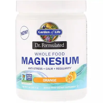 Магній Garden of Life Dr. Formulated порошок зі смаком апельсина, 197,4 г