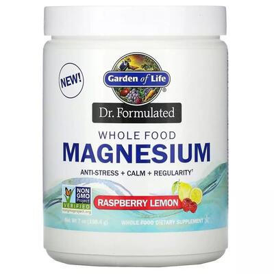 Магний Garden of Life Dr. Formulated порошок со вкусом малины и лимона, 198,4 г
