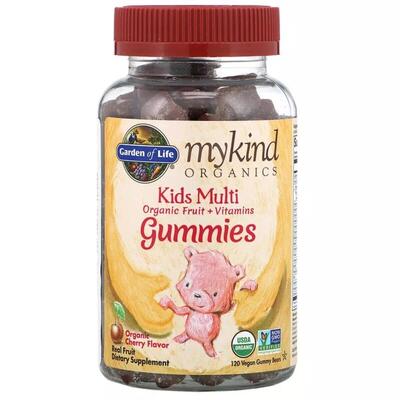 Мультивітаміни для дітей Garden of Life MyKind Organics смак вишні, 120 веганських жувальних цукерок