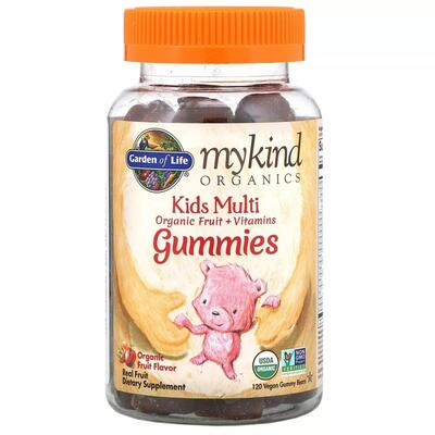 Мультивітаміни для дітей Garden of Life MyKind Organics фруктовий смак, 120 веганських жувальних цукерок