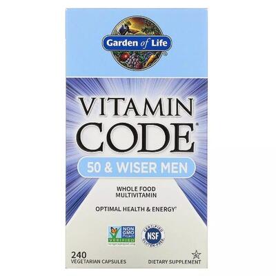 Мультивитамины для мужчин 50+ Garden of Life Vitamin Code, 240 вегетарианских капсул