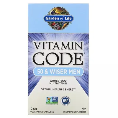 Мультивітаміни для чоловіків 50+ Garden of Life Vitamin Code, 240 вегетаріанських капсул