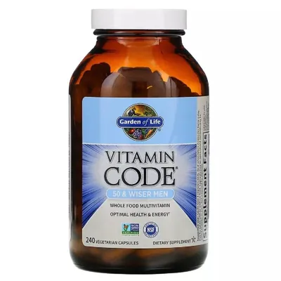 Мультивітаміни для чоловіків 50+ Garden of Life Vitamin Code, 240 вегетаріанських капсул