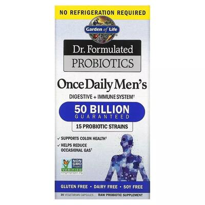 Пробіотики для чоловіків Garden of Life Dr. Formulated Probiotics 50 млрд КУО, 30 вегетаріанських капсул