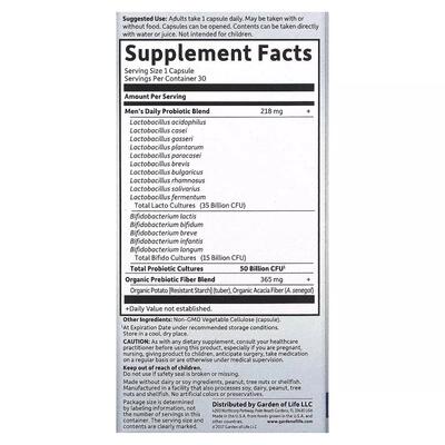 Пробіотики для чоловіків Garden of Life Dr. Formulated Probiotics 50 млрд КУО, 30 вегетаріанських капсул