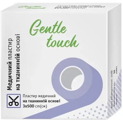 Пластир медичний Gentle touch на тканинній основі 3 см х 500 см, 1 штука