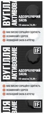 Уголь активированный адсорбирующее средство таблетки №10