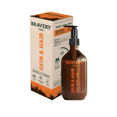 Олія лосося Bravery Care Dog Natural Oil Salmon з мелатоніном для шерсті та шкіри собак, 500 мл