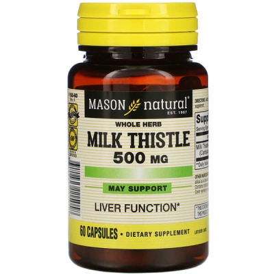 Расторопша 500 мг Mason Natural Milk Thistle, 60 капсул