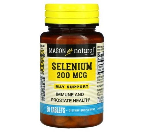 Селен 200 мкг Mason Natural Selenium, 60 таблеток