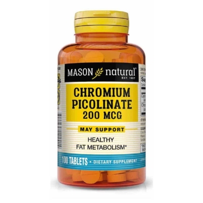 Хрома Пиколинат 200 мкг Mason Natural Chromium Picolinate, 100 таблеток