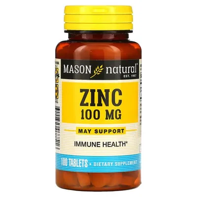 Цинк 100 мг Mason Natural Zinc, 100 таблеток