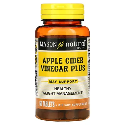 Яблучний оцет плюс Mason Natural Apple Cider Vinegar Plus, 60 таблеток