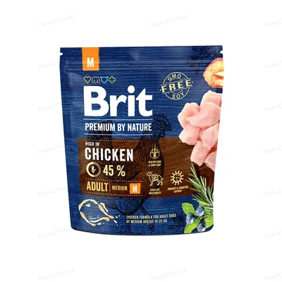 Корм сухий Brit Premium Adult M для дорослих собак середніх порід зі смаком курки, 3 кг