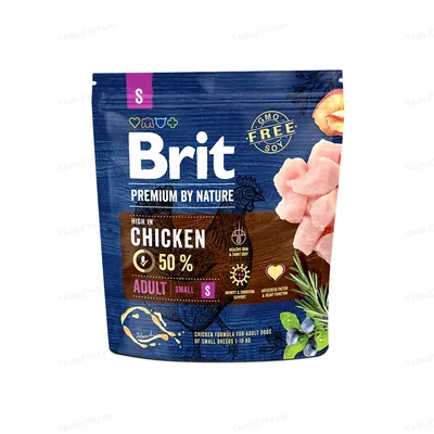 Корм сухий Brit Premium Adult S для дорослих собак дрібних порід зі смаком курки, 3 кг