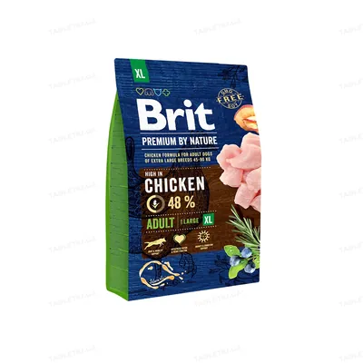 Корм сухий Brit Premium Adult XL для дорослих собак гігантських порід зі смаком курки, 15 кг