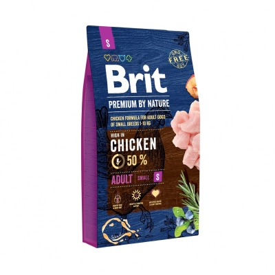 Корм сухой Brit Premium Junior S для щенков и молодых собак мелких пород со вкусом курицы, 3 кг