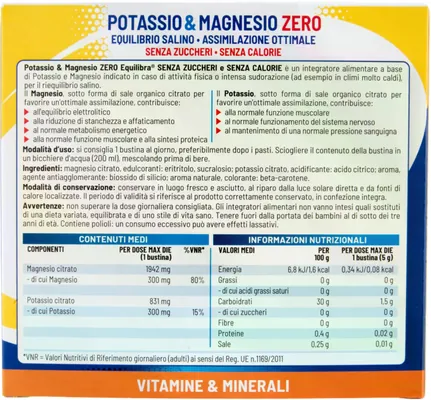 Калій та магній Equilibra зі смаком цитруса без цукру саше №24