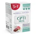 Корм вологий для кішок Optimeal Hairball Control для виведення шерсті з качкою і печінкою, 340 г (4х85 г)