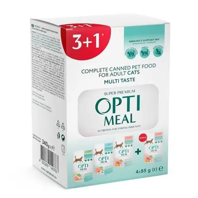 Корм вологий для кішок Optimeal Multi Taste асорті, 340 г (4х85 г)