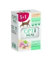 Корм вологий для кішок Optimeal Adult Cats з кроликом у білому соусі, 340 г (4х85 г)