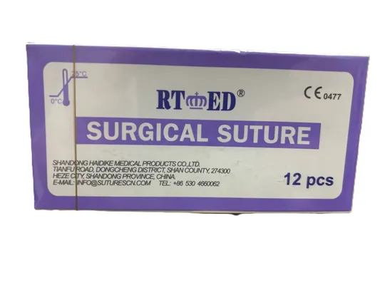 Шовний матеріал хірургічний Rtmed Polyglycolic Acid USP 0 (ЕР 3,5), що розсмоктується довжина 75 см, зворотньо-ріжуча голка 30 мм, 3/8 кола