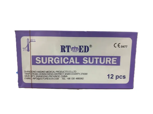 Шовний матеріал хірургічний Rtmed Polyglycolic Acid USP 3/0 (ЕР 2), що розсмоктується довжина 75 см, зворотньо-ріжуча голка 30 мм, 3/8 кола