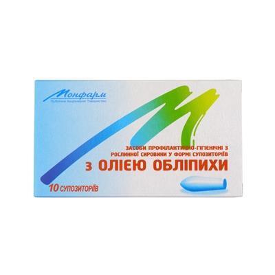 Облепиховое масло суппозитории рект., средство проф.- гигиен., 0,3 г №10 (5х2)