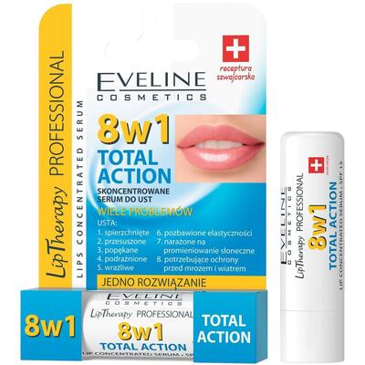 Сыворотка для губ Eveline 8в1 Total Action Lip Therapy Professional концентрированная, 21 г