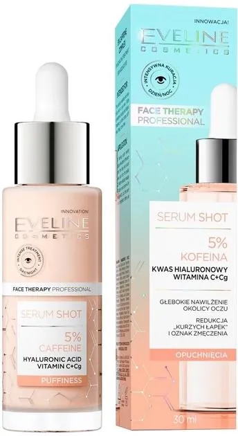 Сироватка для контуру очей Eveline Face Therapy Professional енергізуюча з 5% комплексом кофеїну, 30 мл