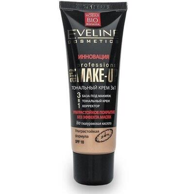 Тональный крем Eveline Art Professional Make-Up 3в1 Светло-бежевый, 30 мл