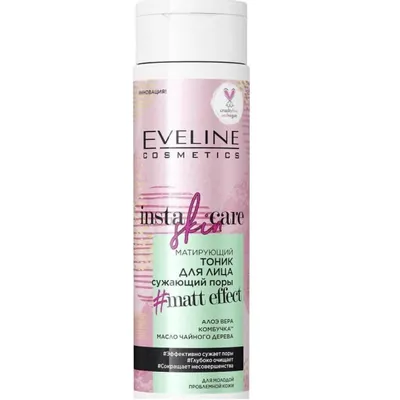 Тонік для обличчя Eveline Insta Skin Care матуючий для звуження пор, 200 мл