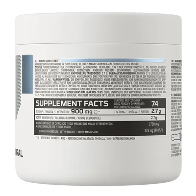 Магнію цитрат OstroVit Magnesium Citrate без смаку, 200 г