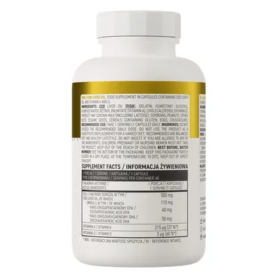 Олія печінки тріски OstroVit Cod Liver Oil, 60 капсул