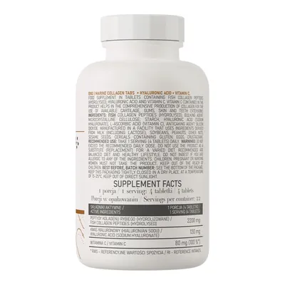 Колаген морський + Гіалуронова кислота + Вітамін С OstroVit Marine Collagen with Hyaluronic Acid and Vitamin C, 90 таблеток