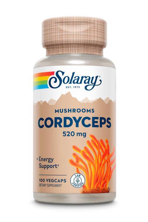 Гриб Кордицепс Solaray Cordyceps 520 мг, 100 вегетарианских капсул