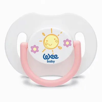 Пустушка силіконова Wee Baby Денна №1 ортодонтична з ковпачком, 0-6 місяців, 1 шт