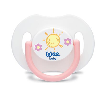 Пустышка силиконовая Wee Baby Дневная №2 ортодонтическая с колпачком, 6-18 месяцев, 1 шт