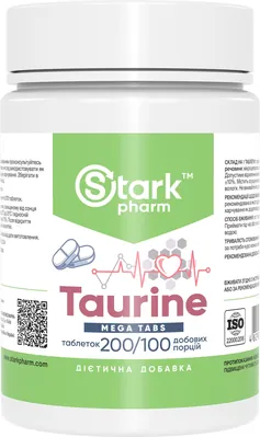 Таурин Stark Pharm Taurine Mega tabs 500 мг, 200 таблеток